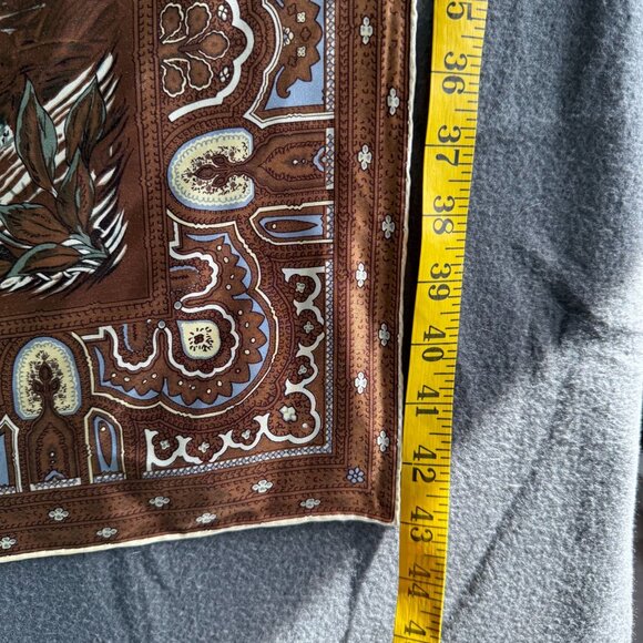 Silk Scarf Birds in france Womens One Size Timeless Brown Cream - Picture 4 of 4